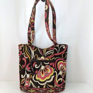Vera Bradley Puccini Shoulder Bag Exterior and Interior Pockets Snap Close